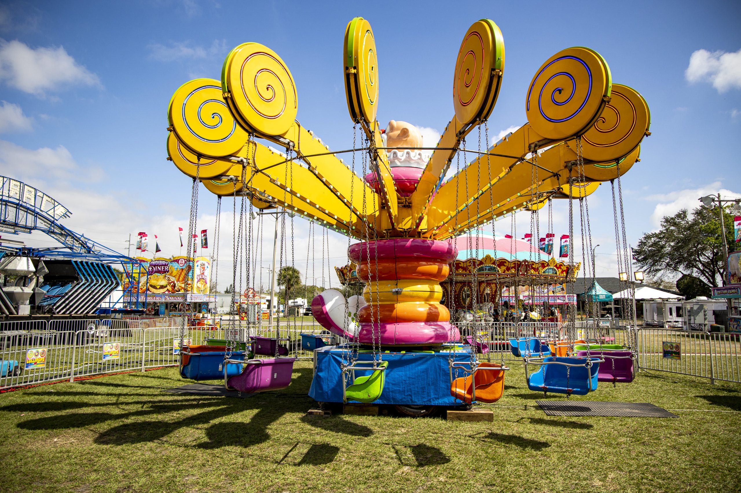 Juegos mecánicos, comida y música en Central Florida Fair Orlando